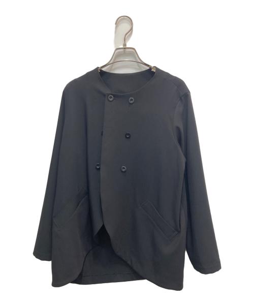 CHRONICLE（クロニクル）CHRONICLE (クロニクル) ダブルボタンノーカラージャケット ブラック サイズ:2の古着・服飾アイテム