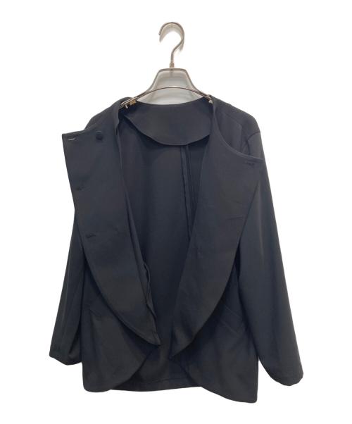 CHRONICLE（クロニクル）CHRONICLE (クロニクル) ダブルボタンノーカラージャケット ブラック サイズ:2の古着・服飾アイテム