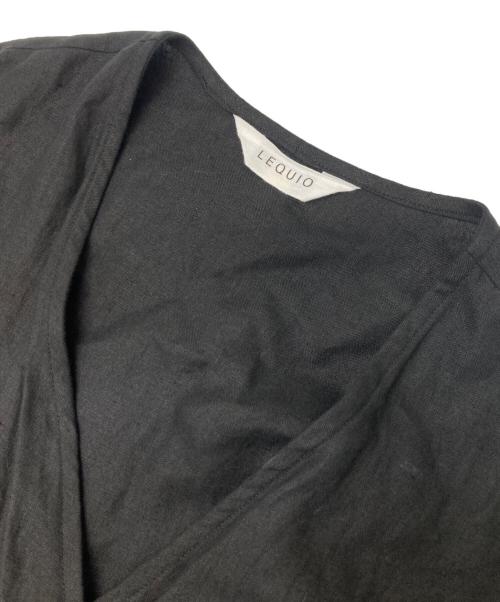 LEQUIO（レキオ）LEQUIO (レキオ) リネンパフスリーブワンピース ブラック サイズ:不明(実寸参照)の古着・服飾アイテム