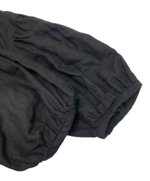 LEQUIO（レキオ）LEQUIO (レキオ) リネンパフスリーブワンピース ブラック サイズ:不明(実寸参照)の古着・服飾アイテム