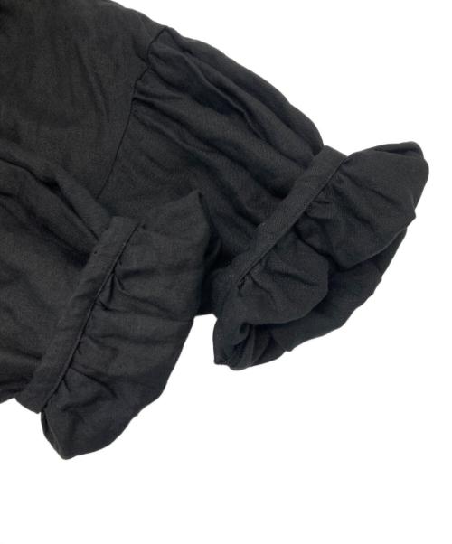 LEQUIO（レキオ）LEQUIO (レキオ) リネンパフスリーブワンピース ブラック サイズ:不明(実寸参照)の古着・服飾アイテム