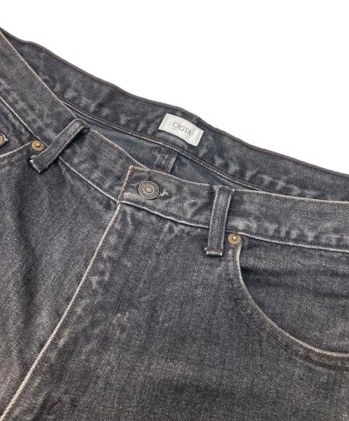 CIOTA（シオタ）CIOTA (シオタ) スビンコットン 13.5oz ワイドテーパードデニム ブラック サイズ:W32の古着・服飾アイテム