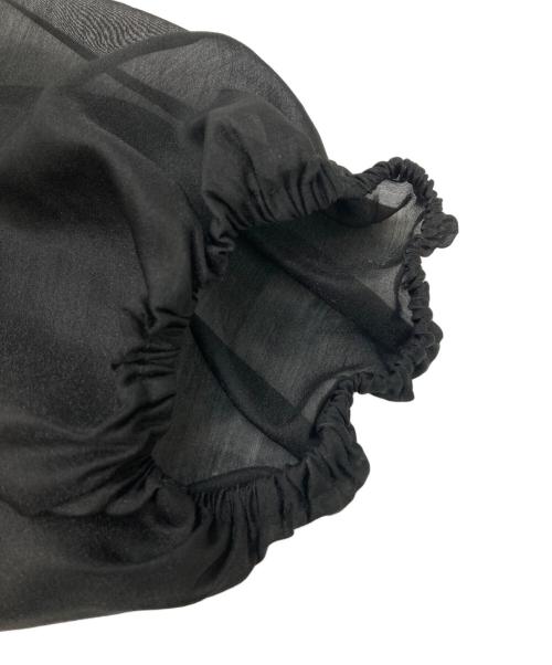 martinique（マルティニーク）martinique (マルティニーク) フリルブラウス ブラック サイズ:不明（実寸参照）の古着・服飾アイテム