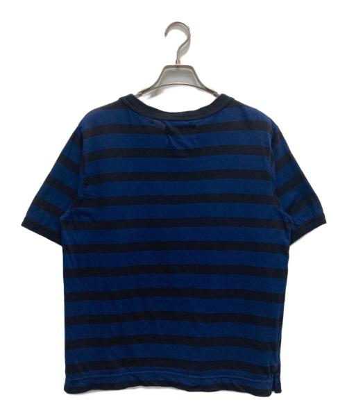 MHL（エムエイチエル）MHL (エムエイチエル) ボーダーTシャツ ブルー×ブラック サイズ:2の古着・服飾アイテム