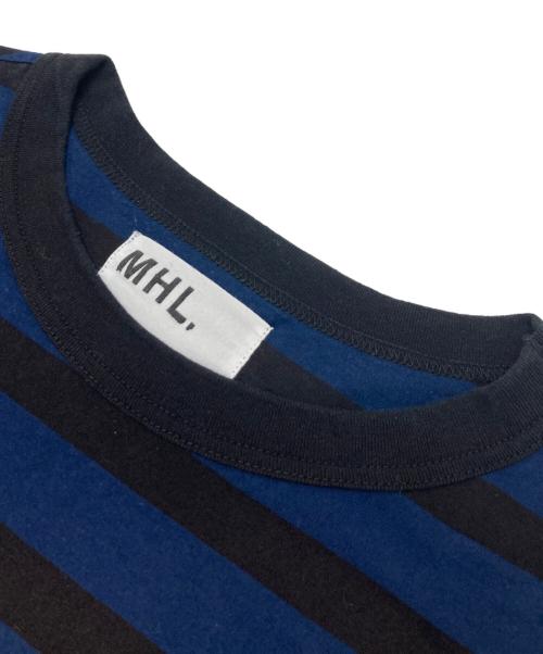 MHL（エムエイチエル）MHL (エムエイチエル) ボーダーTシャツ ブルー×ブラック サイズ:2の古着・服飾アイテム
