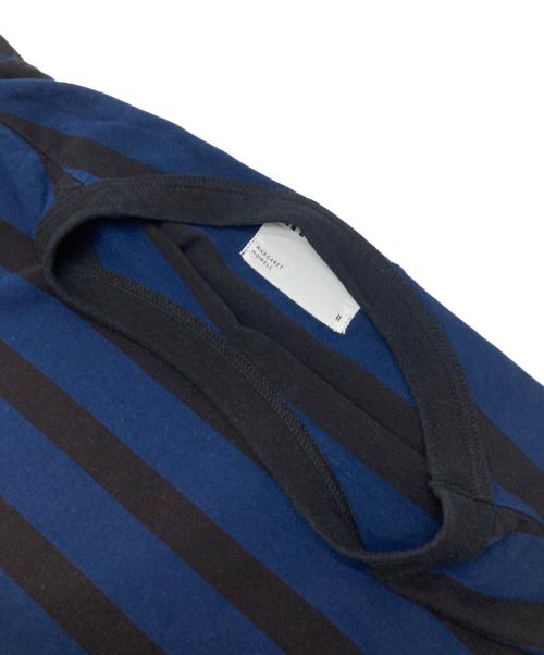 MHL（エムエイチエル）MHL (エムエイチエル) ボーダーTシャツ ブルー×ブラック サイズ:2の古着・服飾アイテム