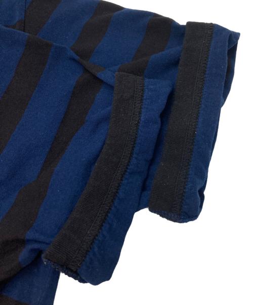 MHL（エムエイチエル）MHL (エムエイチエル) ボーダーTシャツ ブルー×ブラック サイズ:2の古着・服飾アイテム