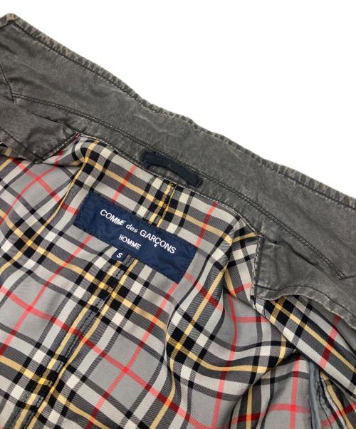 COMME des GARCONS HOMME（コムデギャルソン オム）COMME des GARCONS HOMME (コムデギャルソン オム) 裏地チェック製品染めテーラードジャケット グレー サイズ:Sの古着・服飾アイテム