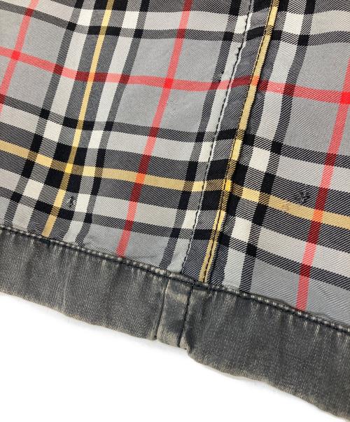 COMME des GARCONS HOMME（コムデギャルソン オム）COMME des GARCONS HOMME (コムデギャルソン オム) 裏地チェック製品染めテーラードジャケット グレー サイズ:Sの古着・服飾アイテム