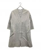 ADOREアドーア）の古着「ノーカラーリバーコート」｜グレー