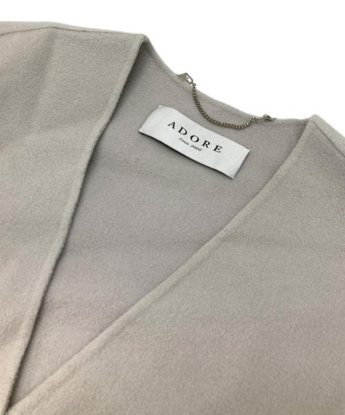 ADORE（アドーア）ADORE (アドーア) ノーカラーリバーコート グレー サイズ:36の古着・服飾アイテム