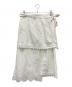 freada（フリーダ）の古着「レイヤー 刺繍 ラップスカート」｜ホワイト