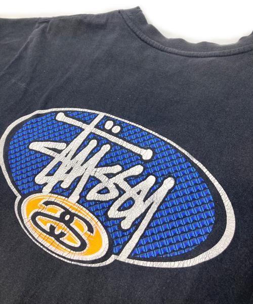 stussy（ステューシー）stussy (ステューシー) ロゴプリントTシャツ ネイビー サイズ:Lの古着・服飾アイテム