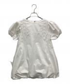 HIANDハイアンド）の古着「リボンフラワーバルーンチェニック」｜ホワイト