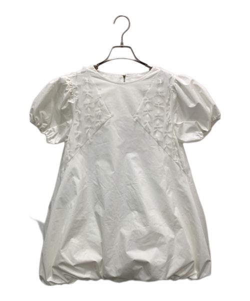 HIAND（ハイアンド）HIAND (ハイアンド) リボンフラワーバルーンチェニック ホワイト サイズ:不明の古着・服飾アイテム