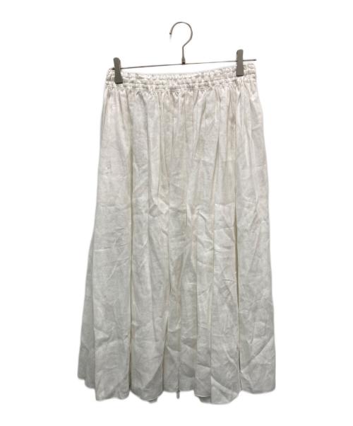 HUIS.（ハウス）HUIS. (ハウス) 遠州織物シャトルリネンロングスカート ホワイト サイズ:Freeの古着・服飾アイテム