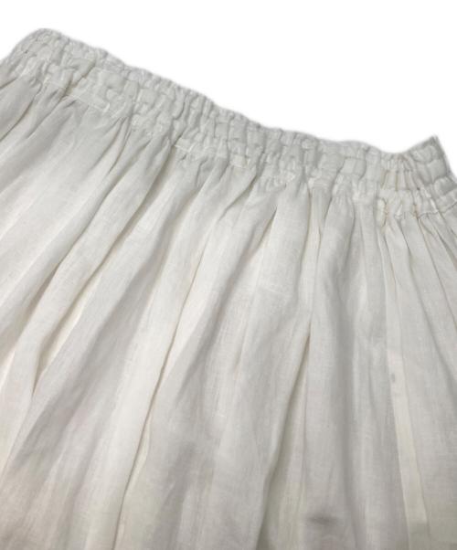 HUIS.（ハウス）HUIS. (ハウス) 遠州織物シャトルリネンロングスカート ホワイト サイズ:Freeの古着・服飾アイテム