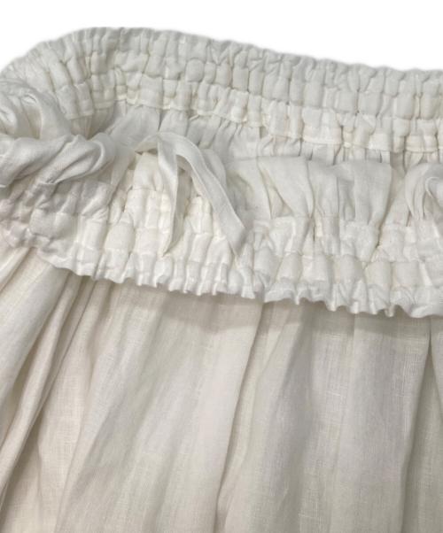 HUIS.（ハウス）HUIS. (ハウス) 遠州織物シャトルリネンロングスカート ホワイト サイズ:Freeの古着・服飾アイテム
