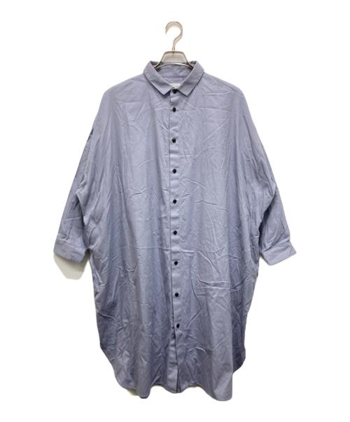 HUIS（ハウス）HUIS (ハウス) オーガニックコットンライトオックスロングシャツ パープル サイズ:FREEの古着・服飾アイテム