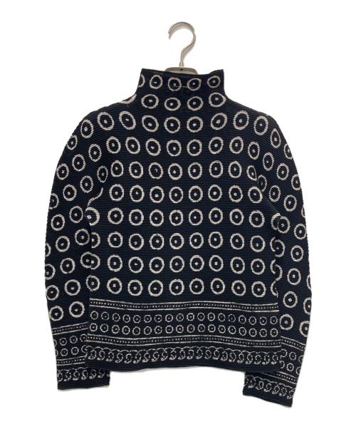 me ISSEY MIYAKE（ミーイッセイ ミヤケ）me ISSEY MIYAKE (ミーイッセイ ミヤケ) プリーツカットソー ブラック サイズ:不明(実寸参照)の古着・服飾アイテム