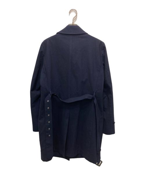 TOMORROW LAND PILGRIM（トゥモローランド ピルグリム）TOMORROW LAND PILGRIM (トゥモローランド ピルグリム) ベルト付ウールステンカラーコート ネイビー サイズ:46の古着・服飾アイテム