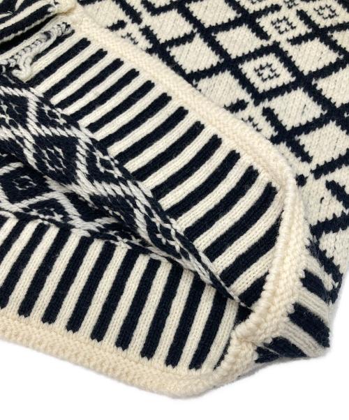 HUM VENT（ヒューベント）HUM VENT (ヒューベント) ジャカードカーディガン ホワイト×ブラック サイズ:3の古着・服飾アイテム