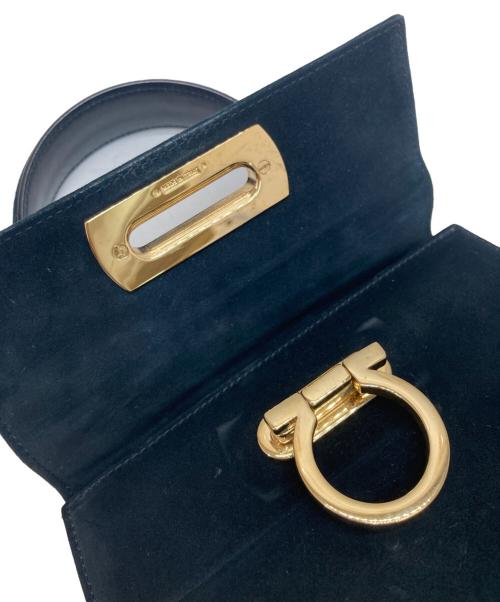 Salvatore Ferragamo（サルヴァトーレ フェラガモ）Salvatore Ferragamo (サルヴァトーレ フェラガモ) スウェードガンチーニハンドバッグ ブラックの古着・服飾アイテム