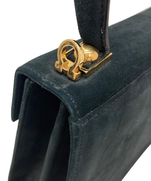 Salvatore Ferragamo（サルヴァトーレ フェラガモ）Salvatore Ferragamo (サルヴァトーレ フェラガモ) スウェードガンチーニハンドバッグ ブラックの古着・服飾アイテム