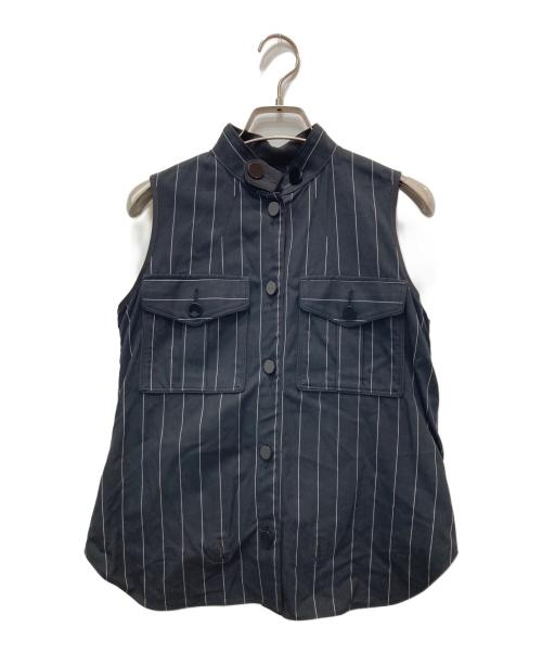 sacai（サカイ）sacai (サカイ) 取り外し可ストライプワンピース ブラック サイズ:2の古着・服飾アイテム