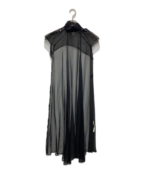 sacai（サカイ）sacai (サカイ) 取り外し可ストライプワンピース ブラック サイズ:2の古着・服飾アイテム