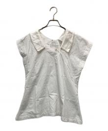 COMME des GARCONS（コムデギャルソン）の古着「アシンメトリーカットオフデザインカットソー」｜ホワイト