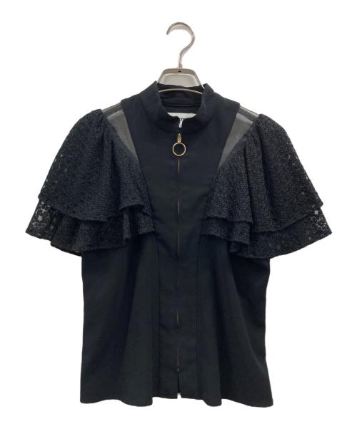 LOKITHO（ロキト）LOKITHO (ロキト) レースジップカットソー ブラック サイズ:2の古着・服飾アイテム
