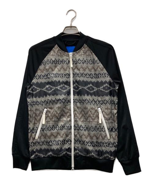 adidas（アディダス）adidas (アディダス) ネイティブ柄トラックジャケット ベージュ×ブラック サイズ:Mの古着・服飾アイテム