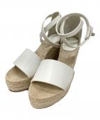 HERMESエルメス）の古着「エスパドリーユストラップサンダル」｜ホワイト×ベージュ