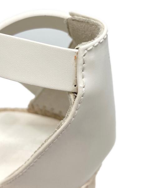 HERMES（エルメス）HERMES (エルメス) エスパドリーユストラップサンダル ホワイト×ベージュ サイズ:38の古着・服飾アイテム