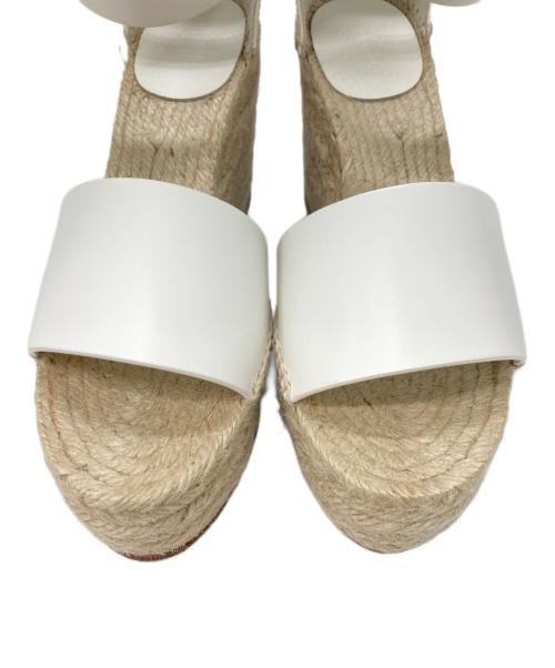 HERMES（エルメス）HERMES (エルメス) エスパドリーユストラップサンダル ホワイト×ベージュ サイズ:38の古着・服飾アイテム