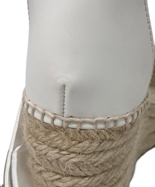 HERMES（エルメス）HERMES (エルメス) エスパドリーユストラップサンダル ホワイト×ベージュ サイズ:38の古着・服飾アイテム