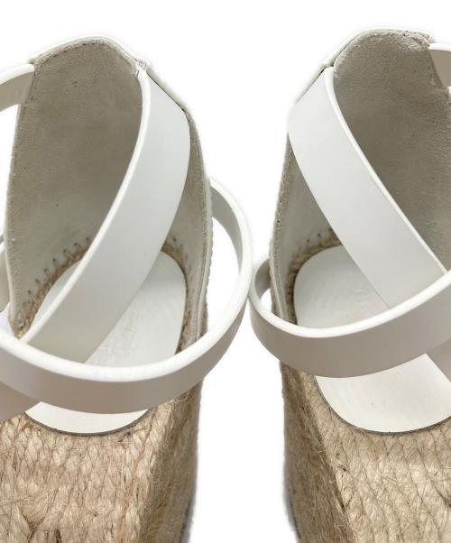 HERMES（エルメス）HERMES (エルメス) エスパドリーユストラップサンダル ホワイト×ベージュ サイズ:38の古着・服飾アイテム