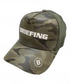 BRIEFINGブリーフィング）の古着「迷彩メッシュキャップ」｜オリーブ