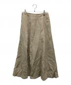 BORDERS at BALCONYボーダーズアットバルコニー）の古着「リネンロングスカート」｜ベージュ
