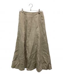 BORDERS at BALCONY（ボーダーズアットバルコニー）の古着「リネンロングスカート」｜ベージュ