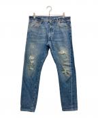 LEVI'S VINTAGE CLOTHINGリーバイス ビンテージ クロージング）の古着「ダメージデニムパンツ」｜ブルー