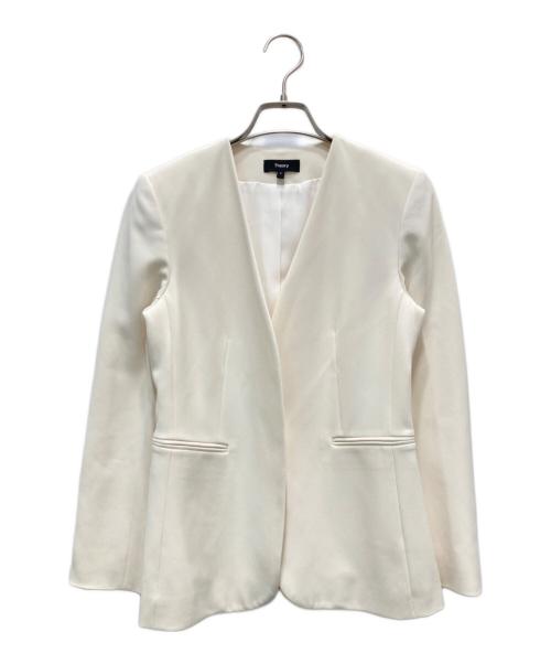 theory（セオリー）theory (セオリー) ノーカラージャケット アイボリーの古着・服飾アイテム