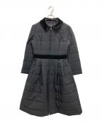 Reneルネ）の古着「ベロア切替パールジップ中綿コート」｜ブラック