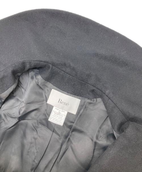 Rene（ルネ）Rene (ルネ) ウールアンゴラシルクダブルコート ブラック サイズ:36の古着・服飾アイテム