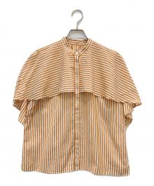 TOMORROW LAND collection（トゥモローランドコレクション）の古着「シアーストライプ フレアヨークブラウス」｜オレンジ