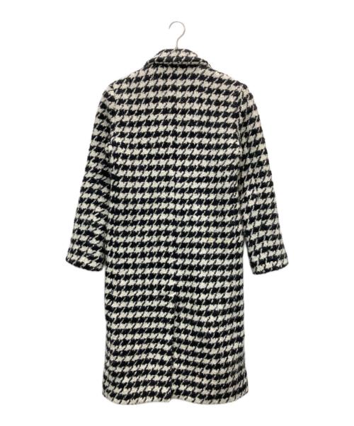 MSGM（エムエスジーエム）MSGM (エムエスジーエム) 千鳥格子ウールダブルコート ホワイト×ブラック サイズ:38の古着・服飾アイテム