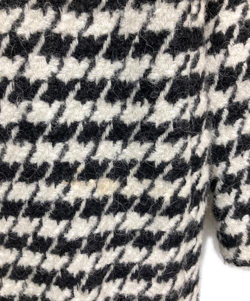 MSGM（エムエスジーエム）MSGM (エムエスジーエム) 千鳥格子ウールダブルコート ホワイト×ブラック サイズ:38の古着・服飾アイテム