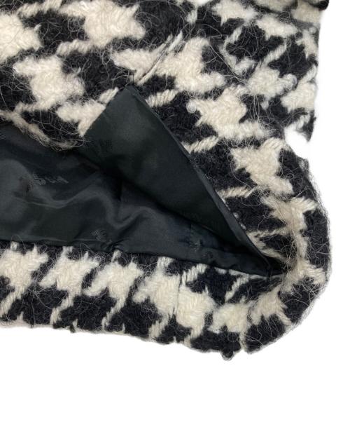 MSGM（エムエスジーエム）MSGM (エムエスジーエム) 千鳥格子ウールダブルコート ホワイト×ブラック サイズ:38の古着・服飾アイテム