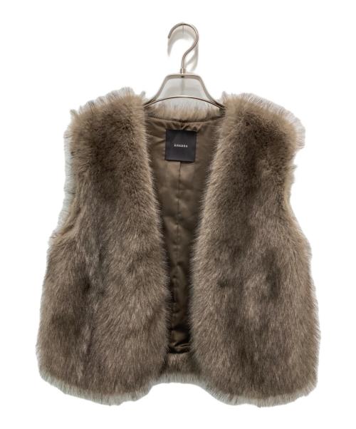 anuans（アニュアンス）anuans (アニュアンス) ショートファーベスト ブラウン サイズ:Fの古着・服飾アイテム